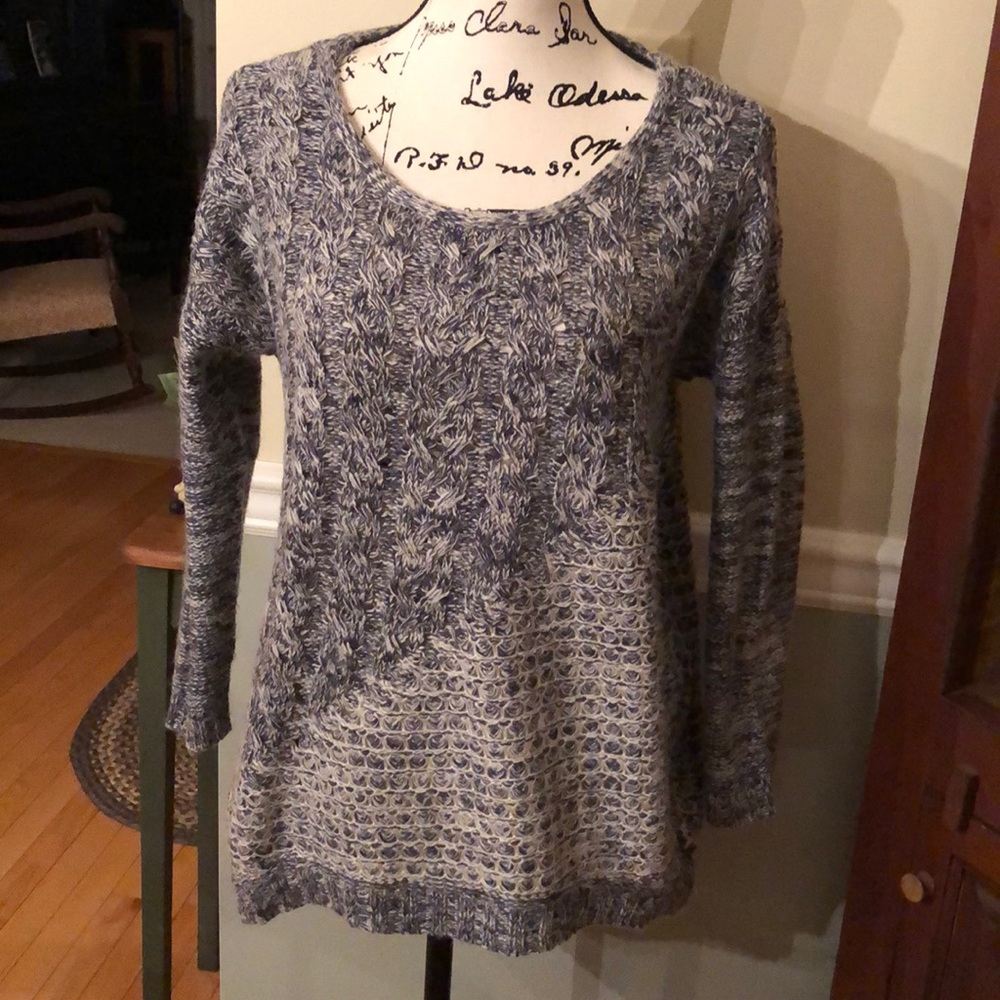 Lucky Brand navy/cream marled sweater